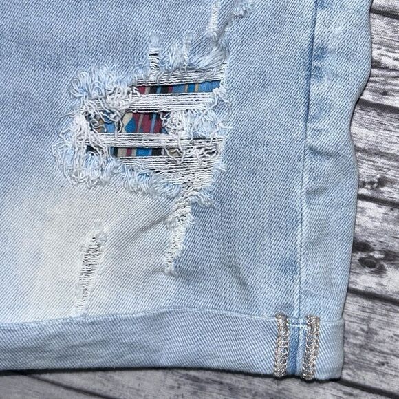 Judy Blue Wild Aztec Patches Cuffed Denim Shorts - Picture 4 of 8